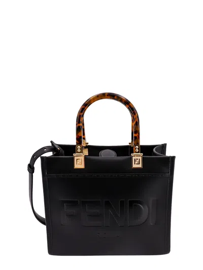 Fendi Sunshine Handbag In Nero/orosoft