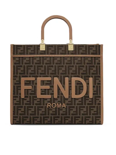 Fendi Sunshine Jacquard Ff In Tobacco Moro Sand Os