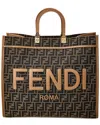 Fendi Sunshine Large Ff Jacquard & Leather Tote