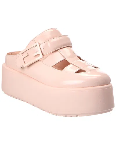 Fendi Sunshine Leather Sabot Mule In Pink