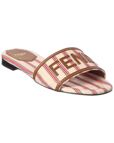 Fendi Multicolour Cotton Calfskin Sandals