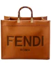 Fendi Structured Top Handle Shopping Bag With Gold-tone Hardware