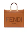 Fendi Brown Leather Sunshine Medium Shopper Tote (authentic Pre-loved) In Brown