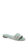 Fendi Sunshine Logo Embroidered Slide Sandal In Multi