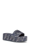 Fendi Sunshine Logo Jacquard Platform Slide Sandal