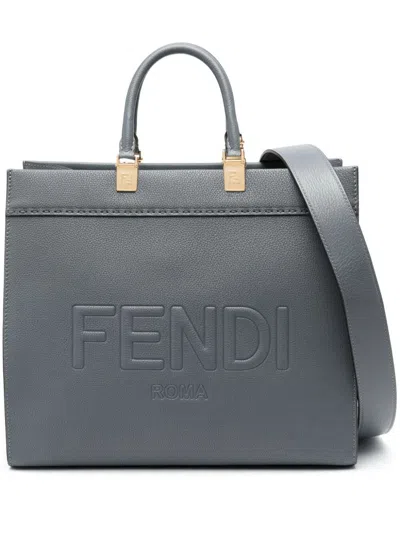 Fendi Borsa Shopper Sunshine Media In Blue