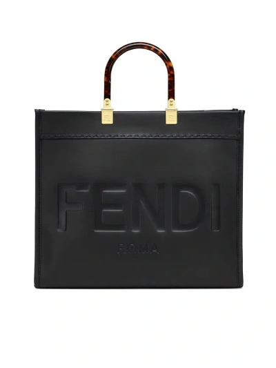 Fendi Sunshine Medium Tote Bag In Black
