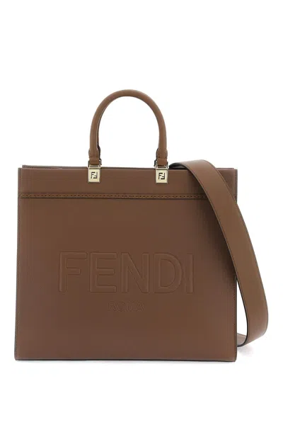 Fendi Sunshine Medium Tote Bag In Brown