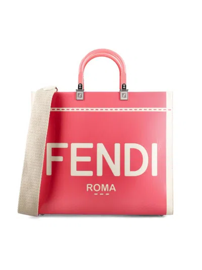 Fendi Logo-print Tote Bag In Pink