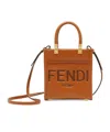Fendi Mini Sunshine Shopper Bag In Brown