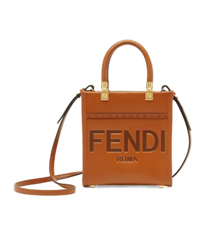 Fendi Sunshine Mini Bag In Brown