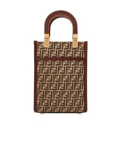Fendi Sunshine Mini Bag In Brown