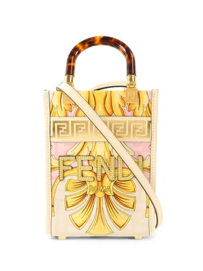 Fendi Sunshine Mini Leather Tote Bag In Multi