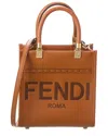 Fendi Mini Sunshine Shopper Bag In Brown