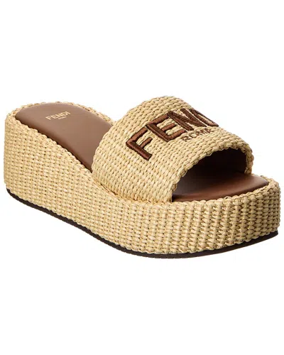 Fendi Sunshine Platform Sandal In Neutral