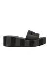 Fendi Sunshine Logo Embroidered Slippers In Black