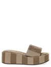 Fendi Sunshine Denim-effect Jacquard Flatform Slides