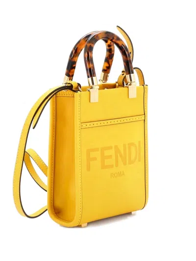 Pre-owned Fendi Sunshine Shopper Tote Leather Mini Crossbody Bag
