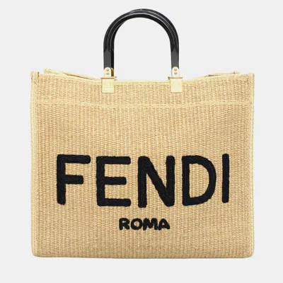 Pre-owned Fendi Sunshine Shopper Tote In Sand