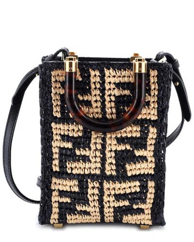 Fendi Sunshine Shopper Tote Zucca Raffia Mini (authentic Pre-loved)