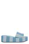 Fendi Sunshine Stripe Logo Platform Sandals
