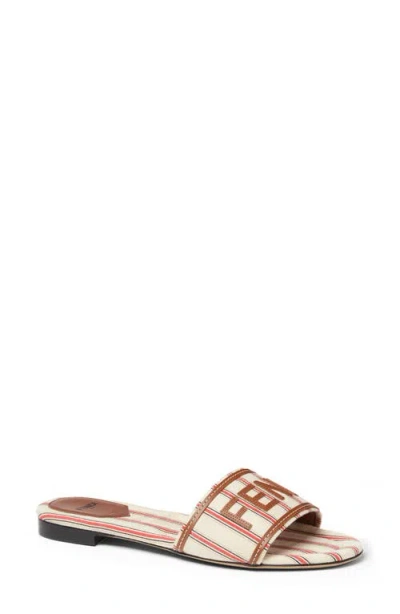 Fendi Sunshine Slide Sandal In Neutral