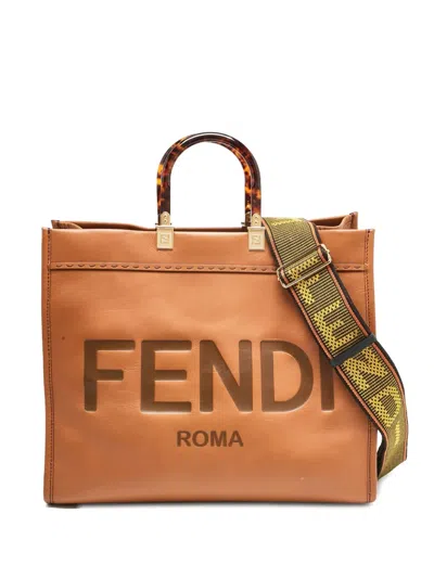 Pre-owned Fendi Sunshine Tote Bag In Brown