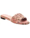Fendi Velvet Slide Ff Open Toe Flat Sole In Brown