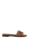 Fendi Sunshine Logo-embroidered Velvet Flat Sandals