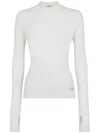 Fendi Wool And Silk Sweater In White