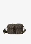 Fendi Mini Camera Case In Superlight Ff Zucca Technical Fabric With Adjustable Strap In Black