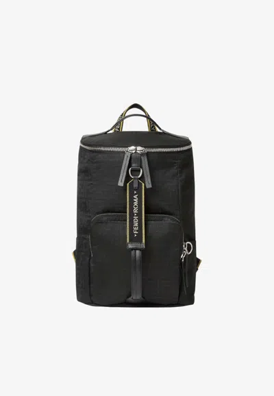 Fendi Superlight Ff Jacquard Tourist Backpack In Black