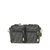 Fendi Mini Camera Case In Superlight Ff Zucca Technical Fabric With Adjustable Strap In Brown