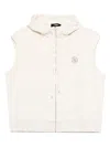 Fendi Sleeveless Zip-up Hoodie With Spacious Hood In Neutral