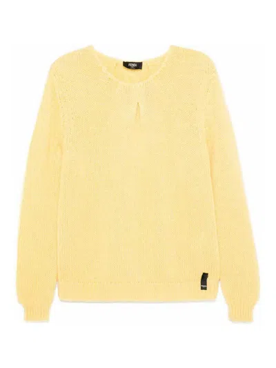 Fendi Mohair-blend Sweater In Yellow