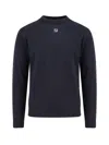 Fendi Ff Logo Wool Crewneck Sweater In Blue