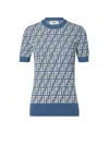 Fendi Ff-jacquard T-shirt In Blue