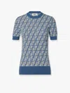 Fendi Ff-jacquard T-shirt In Blue