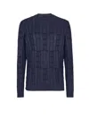 Fendi Men Braided Wool Sweater With Ff Details In Blue