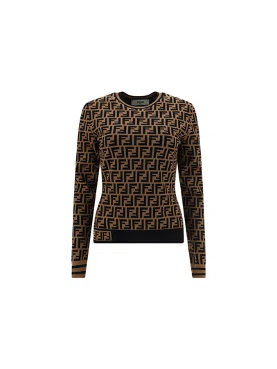 Fendi Sweater In Brown