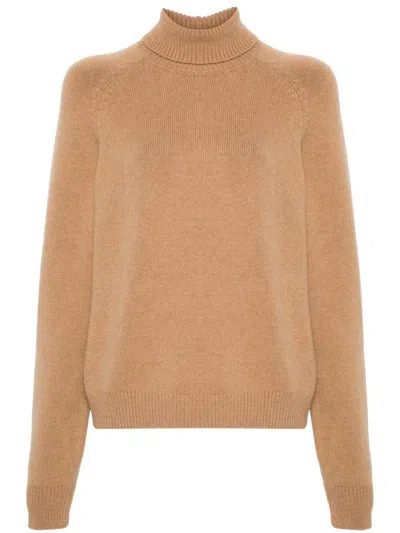 Fendi Logo-embroidered Sweater In Brown