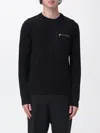 Fendi Regular Fit Wool Blend Pullover With Pockets In Black