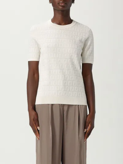 Fendi Maglia In Misto Cotone Ff  In White