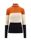 Fendi Turtleneck Sweater In Multicolor