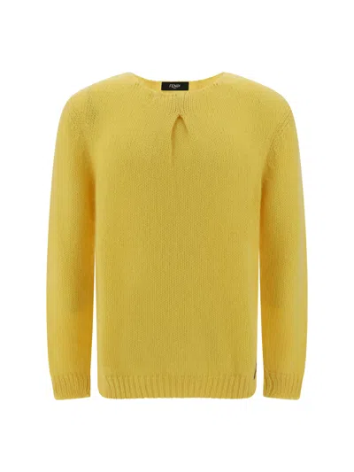 Fendi Mohair-blend Sweater In Yellow