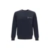 Fendi Regular Fit Wool Blend Pullover With Pockets In Blue