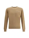 Fendi Men Sweater Whit Pocket In Brown