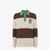 Fendi Striped Cotton Polo Shirt In Multi
