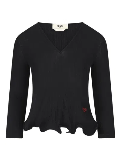 FENDI FENDI SWEATERS BLACK