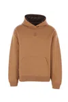 Fendi Men Cotton Hooded Sweatshirt In Brown